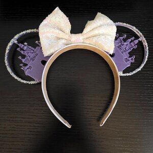 Purple Glitter Disney Castle Ears